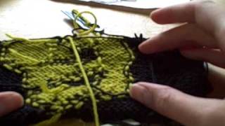 Knitting intarsia ending a color block [upl. by Krenek]