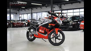 2002 Aprilia RS50 Only 84 miles Black on Red Aluminum Frame 50cc MotoriMinarelli AM6 Engine [upl. by Chapland714]