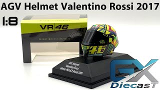 18 MINICHAMPS AGV Helmet Valentino Rossi 2017 [upl. by Akemehs]