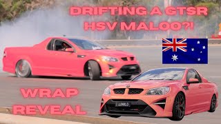 Pink 700hp HSV GTSR MALOO goes drifting Eye Candy Motorsports wrap reveal vlog  Supercharged LSA [upl. by Ellertal167]