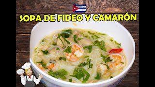 Sopa de fideos de arroz con camarones y pollo [upl. by Ynnij]