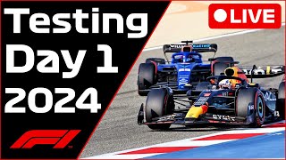 🔴2024 F1 Bahrain Testing Day 1  Commentary  Data [upl. by Aharon251]