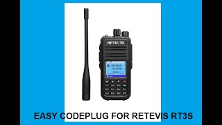 RETEVIS RT3S BASIC DMR CODE PLUG PROGRAMMING [upl. by Trudie]