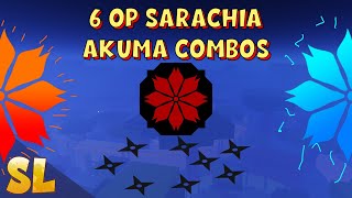 6 OP SARACHIA AKUMA COMBOS  Shindo Life CowardCat [upl. by Oilasor]