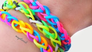 PULSERA DE GOMITAS SIMPLE con telar Rainbow loom [upl. by Larentia4]