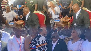 Shocking How PrezNana Addo Eats In Public As Ga MantseBigWigs Commission JamesTown Fishing Harbour [upl. by Euqinimod]