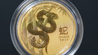 2025 14 oz Gold Lunar Snake BU  Australian Perth Mint [upl. by Gierc]