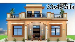 33×45 house plan design 4 bedroom 2 Toibath 1 Kitchen 1 pooja Ghar 1 Hall with Dining Table [upl. by Dnomyaw]