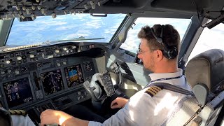 Boeing B737 Pilot View  Startup and Take Off To Paris CDG [upl. by Nathanael]