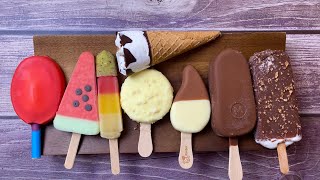 ASMR Unpacking Ice Cream Nogger Cornetto Kinder Chocolate Pirulo Magnum Schöller Raffaello [upl. by Llerihs]