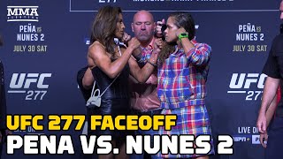 Julianna Pena Amanda Nunes Intense In UFC 277 Faceoff  MMA Fighting [upl. by Mahgem]