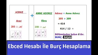 Ebced Hesabı ile Burç Hesaplama [upl. by Sacrod]