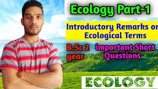 Ecology part1 Autecology Synecology BSc 2 year [upl. by Seel]