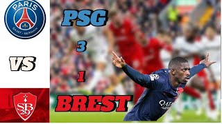 PSG VS BREST 31 ALL GOALS amp HIGHLIGHTS 2024 [upl. by Terrene]