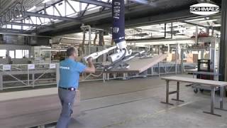 Vacuum Tube Lifter Ergonomic Handling of Doors amp Heavy Wooden Boards  Schmalz [upl. by Klayman]