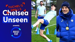 Gilmours Overhead Kick 😱 Giroud Gets PressUp Forfeit  Chelsea Unseen  Tuchels drills [upl. by Drescher]