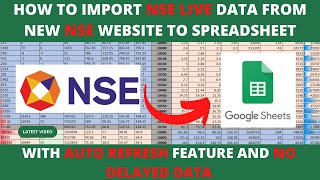 How to Get Live NSE Stock Data in Google Sheet amp Excel Sheet  Import Live Nse Data [upl. by Pamelina]