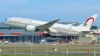 FullHD Royal Air Maroc Boeing 7878 Dreamliner landing amp takeoff at GenevaGVALSGG [upl. by Ayam]