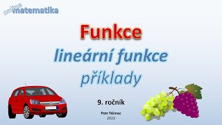 Lineární funkce  příklady  Matematika 9 ZŠ [upl. by Akkinahs]