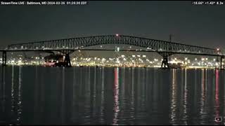 Fearful Moment Maryland Bridge Hit by Cargo Ship [upl. by Eiddet]