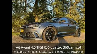 Audi A6 Avant 40 TFSI RS6 quattro 360cam soft close TOPSTAAT INRUIL MOGELIJK [upl. by Akeylah]