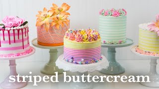 How to Stripe Buttercream on a Cake [upl. by Patsy257]