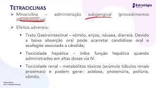 Farmacologia dos Antimicrobianos Tetraciclinas [upl. by Arait]