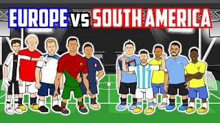 ⚽️EUROPE vs SOUTH AMERICA⚽️ 5aside feat Ronaldo Haaland Messi Mbappe and more Frontmen 511 [upl. by Billie]