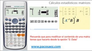 Calculadoras CASIO cálculos con matrices [upl. by Talbert]