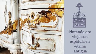 PINTAR ORO EN MUEBLES CON ESPATULA [upl. by Luhar]