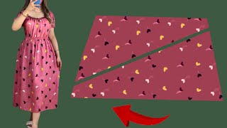 🔥WOW🪡Only 17 meter fabric 🧵 Stylish Trends Dresses Idea Cut and Sew in 10 Minutes 💃 [upl. by Ztnaj]