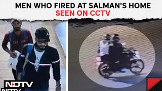 Salman Khan Attack News  On CCTV Man On Bike Fires Shot Outside Salman Khans Home In Mumbai [upl. by Manson]