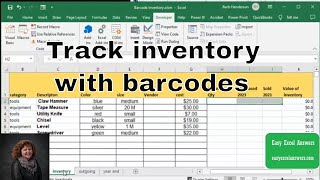 Track inventory with barcodes in Excel [upl. by Brebner]