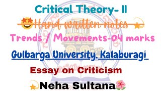 Essay on Criticism Critical TheoryII III sem Gulbarga University NehaSultana05 [upl. by Ettenaej]