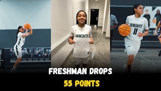 FRESHMAN KALEENA SMITH DROPS A 55 POINT TRIPLE DOUBLE IN 3 QUARTERS [upl. by Nyrad]