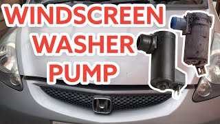 Windscreen washer not working pump Replacement Honda Jazz  Honda Fit 20022008 [upl. by Naira]