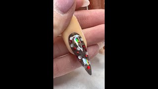 Beginner Gel Nail Tutorial  Creepmas Inspired Nail Art Design [upl. by Ahsieken566]