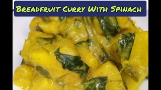 Authentic Breadfruit Curry with Spinach Sri Lankan Recipe  Del Curry  Episode 13 [upl. by Imit]