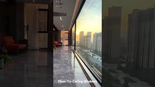 Hurricane impact aluminium glass panoramic windows extra large fixed floor to ceiling picture window [upl. by Auohc]