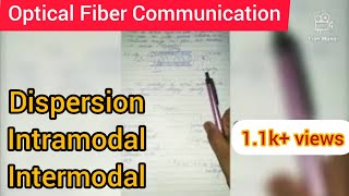 Dispersion In Optical Fiber  Types OF Dispersions  Intramodal  Intermodal [upl. by Hanway793]