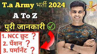 TA आर्मी भर्ती 2024 की पुरी जानकारी ✅ territorial army bharti 2024 ta army full details 2024 [upl. by Nahaj]