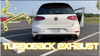 MK75 GTI GETS FULL TURBOBACK EXHAUST ECS 3” Catback [upl. by Erotavlas]