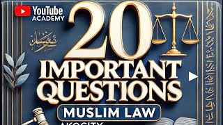 Muslim law MCQ 20 important questionAIBE examination 🧐 aibe law [upl. by Enalb]