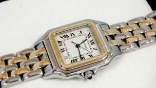 Cartier Panthere 18ct Yellow Gold amp Stainless Steel Mid Size Watch  Circa 1990  AC Silver W8112 [upl. by Eded]