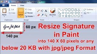 How To Resize Signature in Paint into 140 x 60 pixels JPG format below 20 KB for Online Form 🔥🔥🔥 [upl. by Pillyhp178]