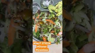 Day 7 rakaala dieting food grainless salad journey eatingbehaviour love diaries dinner [upl. by Eilla426]