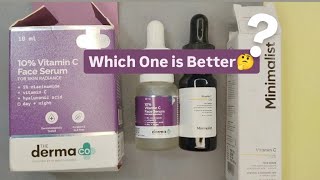 Derma Co 10 Vitamin C Face Serum VS Minimalist 10 Vitamin C Face Serum Review  Demo in Hindi 😨 [upl. by Benedick]