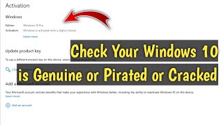 How to Check Your Windows 10 is Genuine or Pirated or Cracked [upl. by Dinerman]