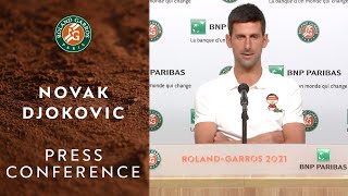 Novak Djokovic Press Conference after Round 4 I RolandGarros 2021 [upl. by Amin]