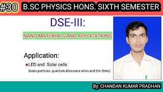 NANO MATERIALS AND APPLICATIONS Applications of nanomaterials to LED and Solar cells [upl. by Nosidam]